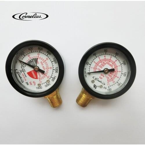 For Cornelius machine accessories Coke machine carbon dioxide cylinder CO2 high pressure meter 1800psi table 160psi table