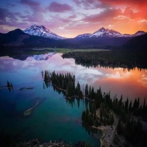 5D Diamond Painting Landscape Picture Of Rhinestones Full Square Round Drill Diamond Embroidery Sale Lake Cross Stitch Art