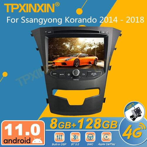 Android 10 4+128GB For Hyundai Korando 2014 Car IPS Touch Screen Radio Multimedia Player With DSP Carplay GPS Navigation System