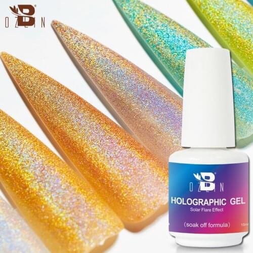 BOZLIN 15ML Gel Polish 36 Colors Super Shinny Holographic Gel Laser Nail Polish Soak Off UV Gel Nail Art Semi Permanent Top Coat