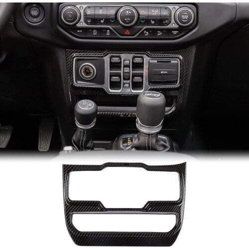 Carbon Fiber Central Control Trim Cover Interior Decoration Accessories For Jeep Wrangler JL JLU Sport Sahara Rubicon 2018-2021