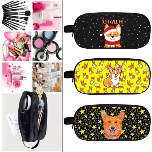 3D Print Welsh Corgi Pembroke Pencil case Pet Dog Korgi Harajuku Cosmetic Bag Women Make Up Bag kids School Supplies Stationery