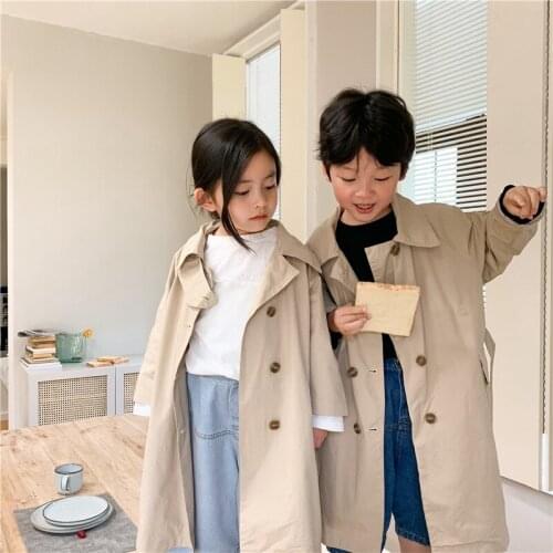 Childrens Clothes Cotton Girls Jacket Korean Kids Windproof Windbreaker Lapel Solid Color Baby Coat For Girls And Boys
