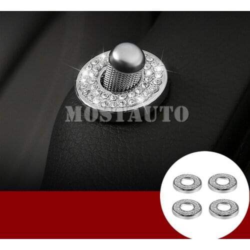 For Benz E Class W213 Rhinestone Style Car Door Lock Pin Cover Trim 2017-2018 4pcs Car Accessories Interior Car Decor Car Trim