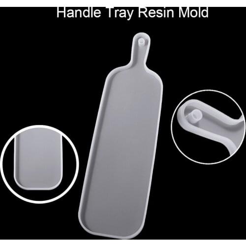 DIY Handle Tray Resin Mold Mirror Epoxy Resin Casting Mould Craft Plate Silicone Resin Compote Molds Supplies