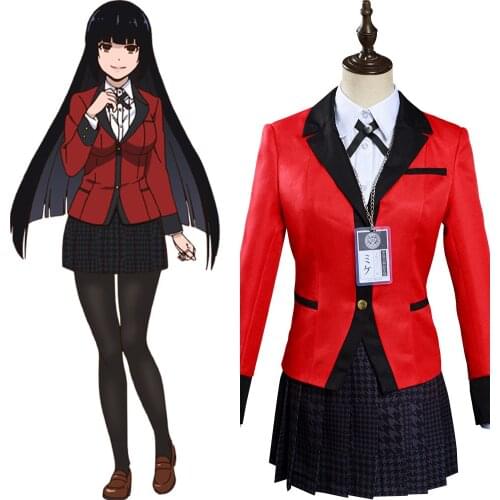 Kakegurui Gambler Jabami Yumeko Cosplay School Uniform Skirt Outfits Halloween Carnival JK Uniform for Women Girl