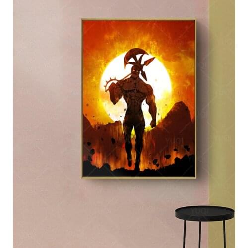 Escanor Nanatsu no Taizai Anime Canvas Painting Wall Art Posters Prints Pictures Living Room Decoration Manga Home Decor