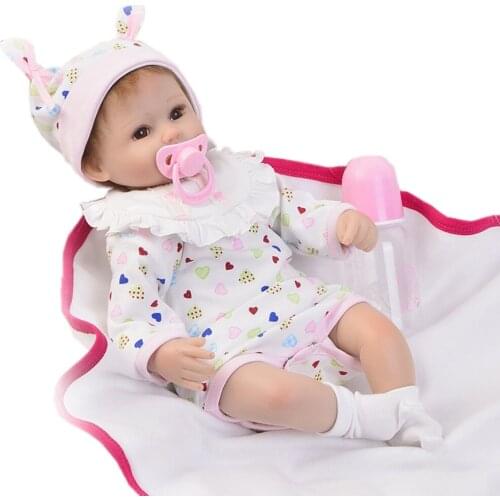 42cm Silicone bebe Reborn Baby Dolls 17 inch Realistic Lifelike Real Baby infant Doll Birthday Toys education for Children Gift