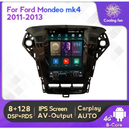 6G 128G Android 11 Tesla Style IPS DSP 4G LTE Car GPS Multimedia Radio Navigation Player for Ford Mondeo mk4 2011 2012 2013 2014