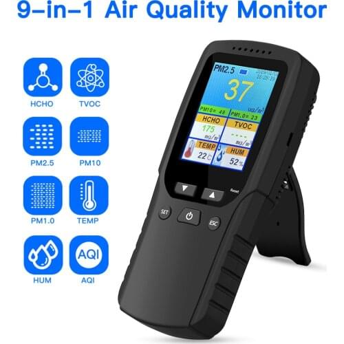 Mini PM2.5 Air Detector Air Quality Monitor Digital Tester Appliance For Monitor Formaldehyde TVOC PM2.5 PM10 HCHO Gas Analyzer