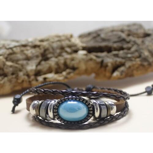 Trendy Leather Bracelets Hand Made Braided Multilayer Bangles MaleEthnic Tribal Jewelry