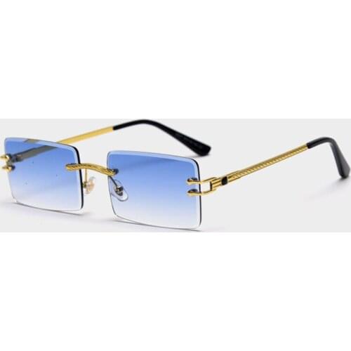 HBK 2021 Small Rectangle Rimless Sunglasses Square Frameless Gradient Women Sun Glasses Men Hotsale Eyeware High Quality UV400