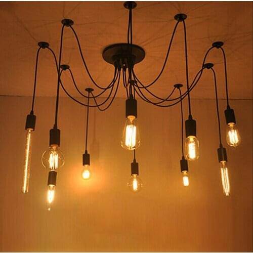 Industrial Cafe personality Chandelier Vintage Design Bulbs Included Living 10 Lights