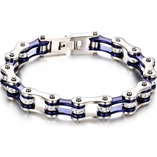 Factory direct tide men titanium steel chain punk bracelet bicycle chain stainless steel jewelry