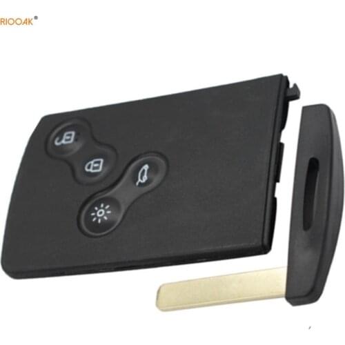 RIOOAK New Arrival For renault megane 3 key 4 BUTTON car key 434mhz pcf7952 chip for renault key card