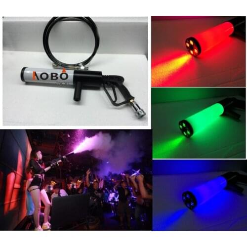 Handheld Led co2 gun RGB Jet machine Special Effects co2 Cannon Fogger Smoke Gun New led co2 gun / led dj gun / dj co2 RGB
