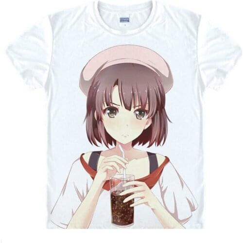 Saekano T-Shirt Boring Girlfriend Shirt fashion t-shirts men anime cosplay costume kawaii style Shirts japanese anime cosplay A