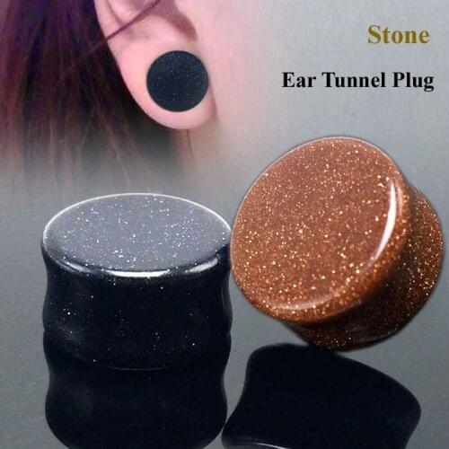 2PCS Natural Stone Ear Piercing Earrings Ear Plugs Tunnels Original Ear Expansions Ear Reamer Ear Dilations Weight BodyJewelery
