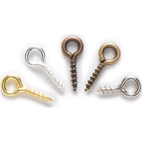 500pcs Jewelry Screw Eye Pins Bail Findings For Pendant Top Drilled Accessories Mini Eye Pins Bolt Bail Pendant Making Parts