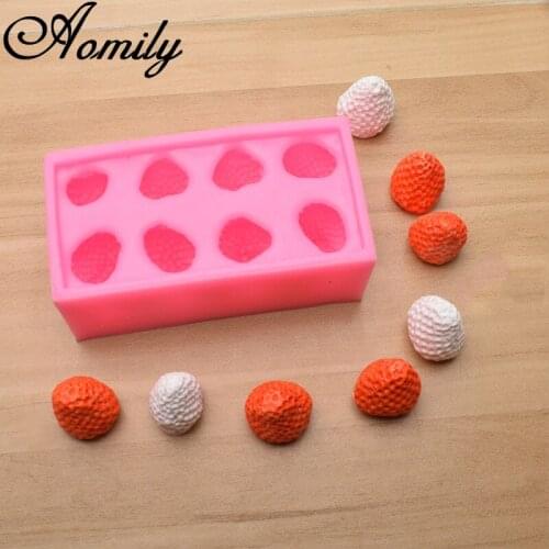 Aomily 8 Holes Strawberry Silicone Mold Cake Molds Fondant Molds Sugar Craft Chocolate Moulds Tools Cake Decorating Baking Tools