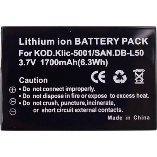 Battery K5001 Replacement for Kodak KLIC-5001 Battery EasyShare DX6490 DX7440 DX7590 DX7630 P712 P850 P880 Z730 Z760 Z7590