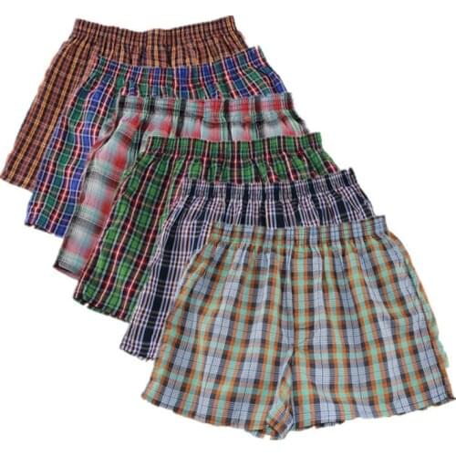 3PCS/lot Mens Underwear Boxers Loose Shorts MenS Panties Cotton male Large classic Plaid Arrow Pants Plus Size 6XL