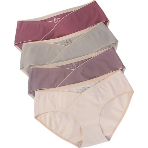 2 Pcs Seamless Low Waist Belly Maternity Panties Summer Cool Breathable Underwear for Pregnant Women Pregnancy Briefs