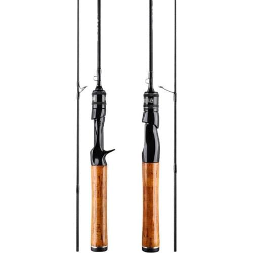 2 Tips UL Power Casting Spinning Fishing Rod Wooden Handle Ultralight Travel Carbon Fiber Soft Baitcasting Fishing Lure Pole Sea