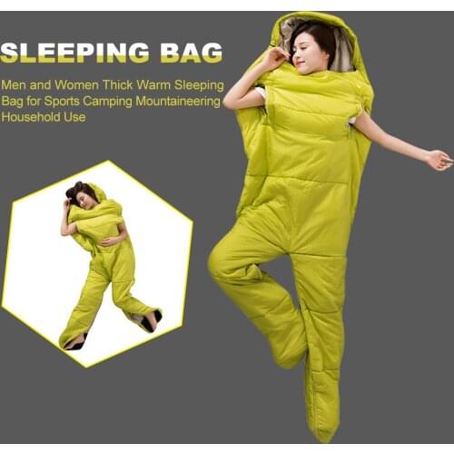 Outdoor Sleeping Bag With Sleeves Thick Warm Sleeping Bag For Men And Women Sports Camping Mountaineering Household Use