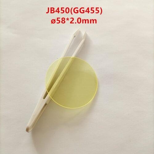 58*2.0Mm 450Nm Absorption Cut-Off Type Yellow Optical Glass Jb450 Infrared Transmission Filter