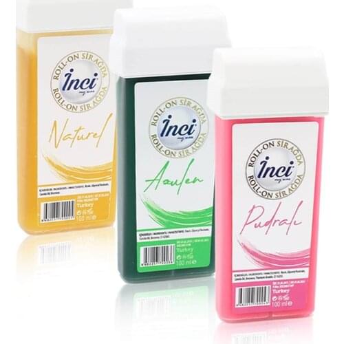 Pearl yellow, pink, green cartridge roll on depilatory 3 PCs, filling, waxing depilation, sugar Free wax, hair removal, hair removal