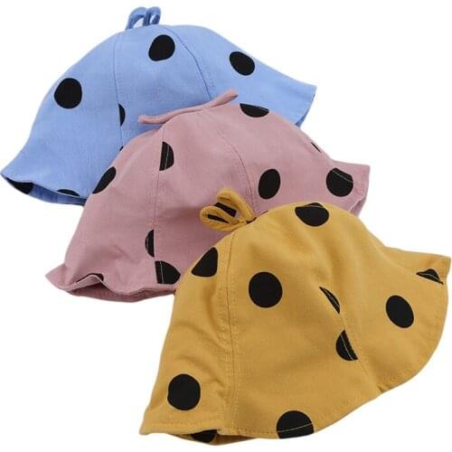 4-8 Year Girl Autumn Hat Cute Big Polka Dot Cotton Cap Autumn Sunscreen Sun Hat Lovely Young Girl 4Color
