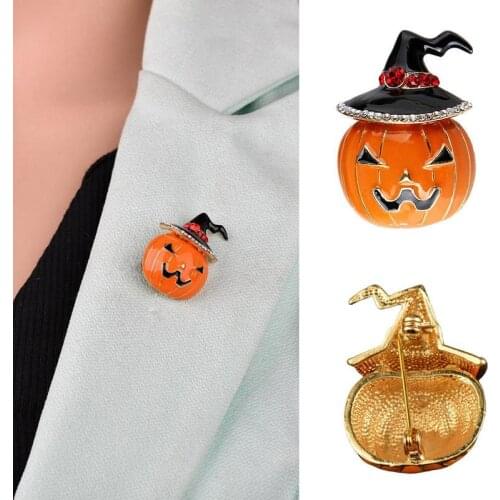 1pc Creative Drip Oil Brooch Pin Cartoon Pumpkin Brooch Jewelry Halloween Cartoon Rhinestone Alloy Pumpkin Schmuck Brosche