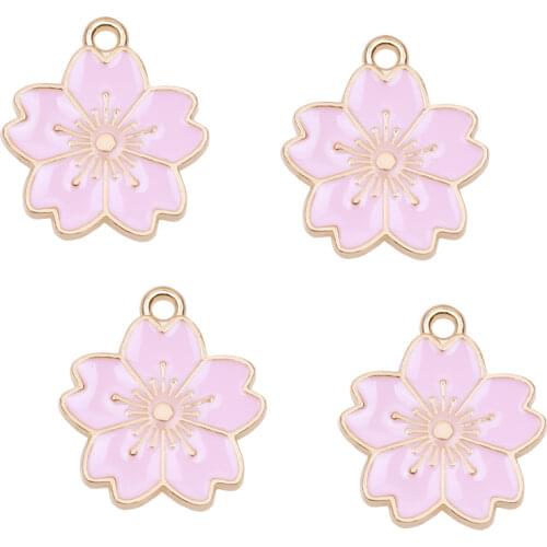 22*12mm Oil Drop Rhinestone Flower DIY Jewelry Bracelet Necklace Pendant Charms Gold Tone Enamel Floating Charm Pendant