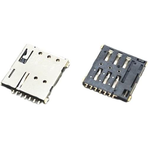 100PCS Nano-SIM card holder Push-push type 7PIN mini sim card socket nano sim card connector ROHS Free shipping