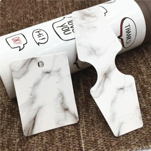 100pcs Print Marble Color Paper Cards Printing Jewelry Necklace Bracelet Hang Tag Jewelry Display Cards Label Tag