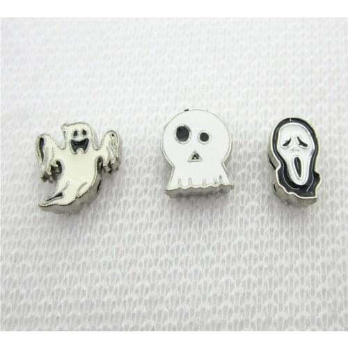 2018 New Arrival 20pcs/lot Halloween Ghost&Grimace Slide Charms Alloy Fit 8mm DIY Bracelets Belts Wristband & Bracelet Jewelry