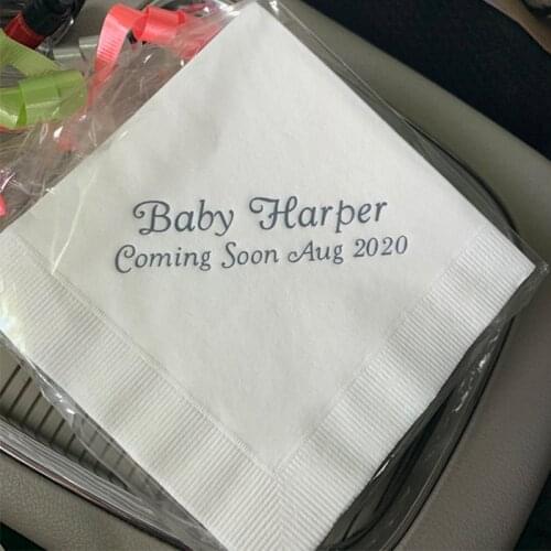 50 Personalized Napkins Personalized Napkins Baby Shower Personalized Cocktail Beverage Paper Party Monogram Custom Luncheon Ava