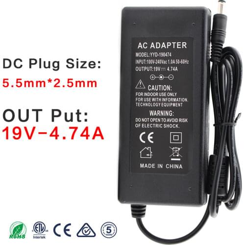 19V 4.74A AC Power Supply Adapter Laptop Notebook 19 V Volt Power Adapter 19V 4.74A Charger For Asus K53B K53BY K53E K53F Laptop