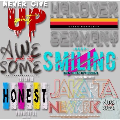 Letter pattern On Clothes Applique Decor Heat Vinyl Ironing Stickers Decor Iron on patches Washable Garment Accessories