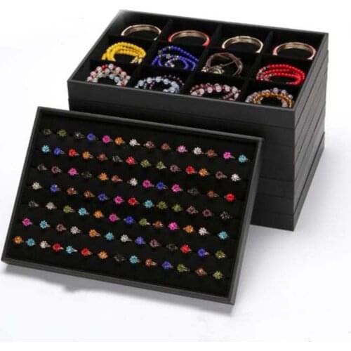 High Quality Velvet Jewelry Box Jewelry Display Holder Bracelet Ring Earring Button Pendant Tray Case Jewelry Storage Organizer