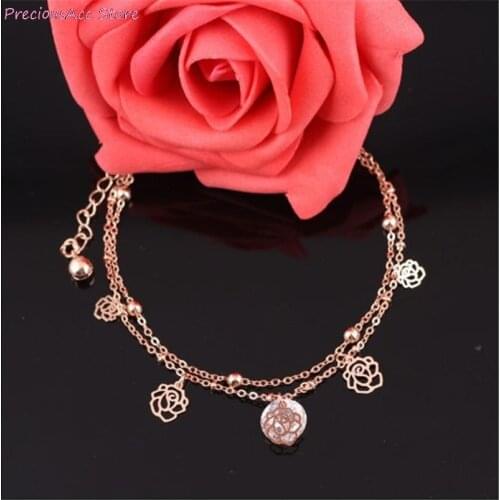 Ankle Bracelet Cheap Anklets Rose Flower Anklet Ankle Bracelets on a Leg Bracelet for Women 1pc Womens Feet Jewelry
