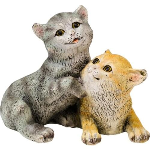 Modern Art Bronze Statue Cats Figurine Animal Copper Sculpture Pet cat for Home Decoration Kids Gifts