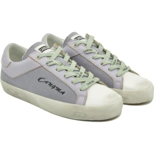 CANGMA Designer Deluxe Canvas Shoes Gray And Purple Breathable Footwear Women Casual Shoes Sneakers Autumn Flats Female