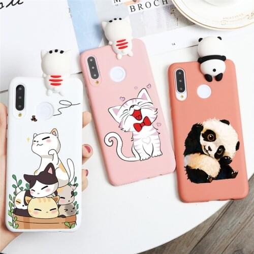 Cute Cat Panda Silicone Phone Case For Coque Huawei P Smart P40 P20 P30 Lite E Pro Plus 2019 P8 P9 P10 Lite 2017 Case Girl Gifts
