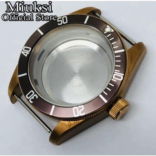 Miuksi 41mm silver/black/bronze/ sapphire glass mens watch case fit Miyota 8215 8210 821A,ETA 2836,Mingzhu DG2813/3804 movement