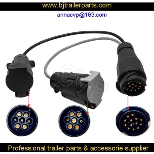 CVP 13 to 7 pin trailer plug adapter truck electric wiring towing converter tow bar plug adapter socket 13pin to 7pin 12N 12S
