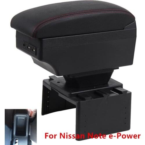 For Nissan Note e-Power armrest box central Store content box accessories USB interface