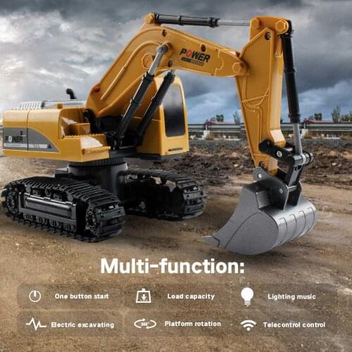 Mofun 1027 RC Excavator 1/24 6CH Vehicle Models With Light Music Children Toy Gift Kid Remote Control Drive Machine