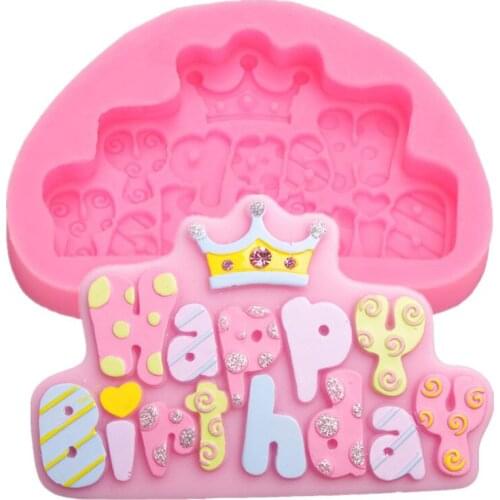 Birthday Cake Decoration Making Mold Happy Birthday English Letter Cake Decor Chocolate Mold Candy Mould Baking Cake Accessories